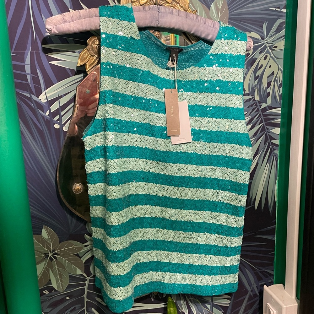 JCrew Sequin Striped Tank
